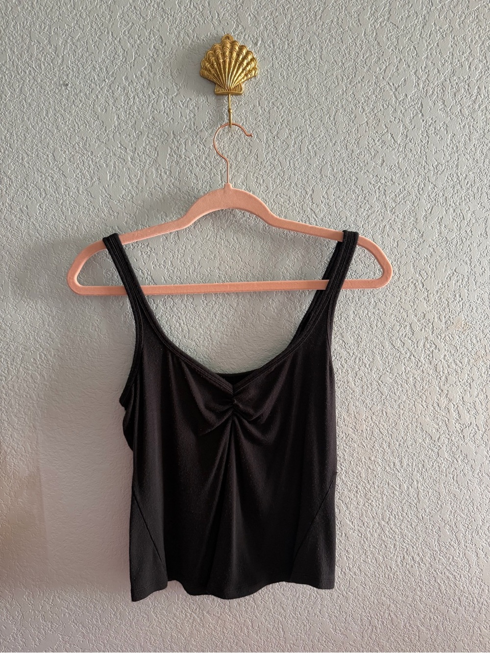 Black Twist Front Tank Top